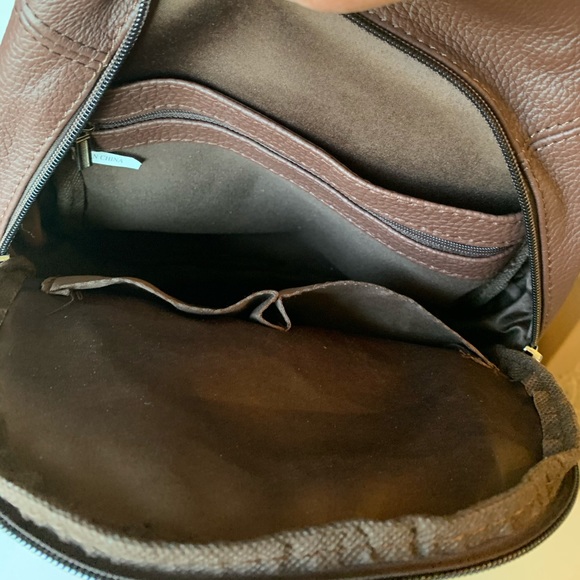 leather backpack dark brown. NWT - Picture 6 of 7